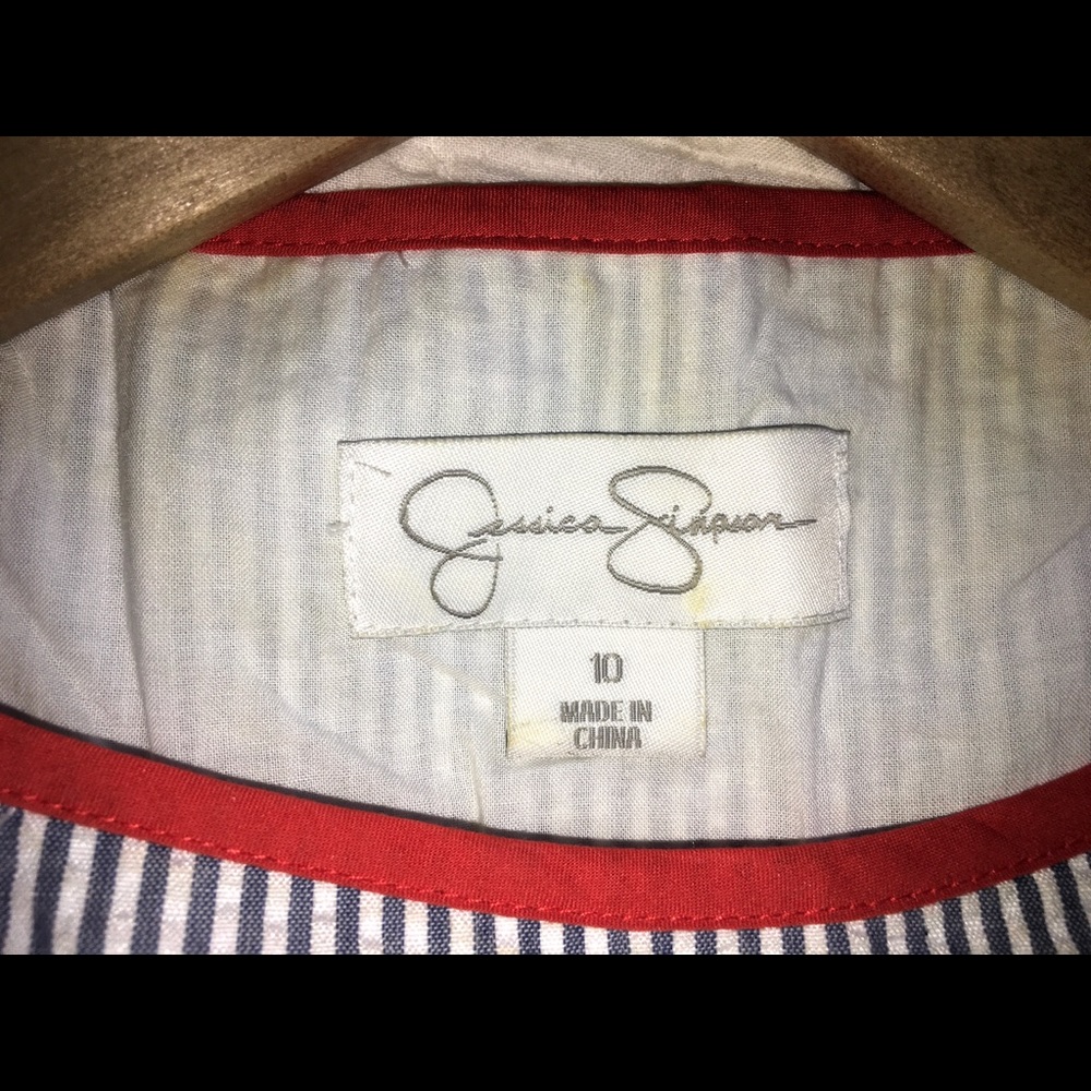 Seersucker, lined dress, size 8 - Picture 6 of 12